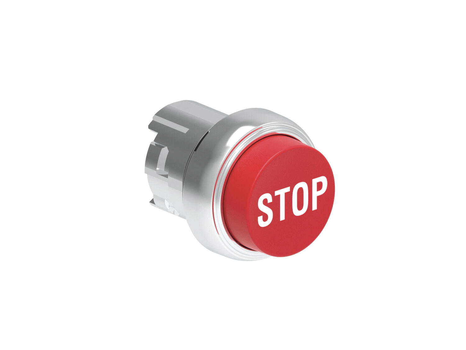 Metallinen painike punainen palautuva