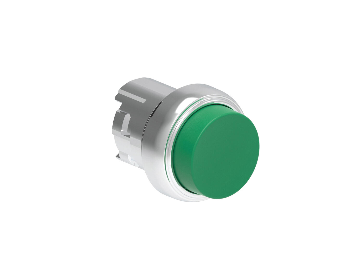 Metallinen painike vihreä palautuva