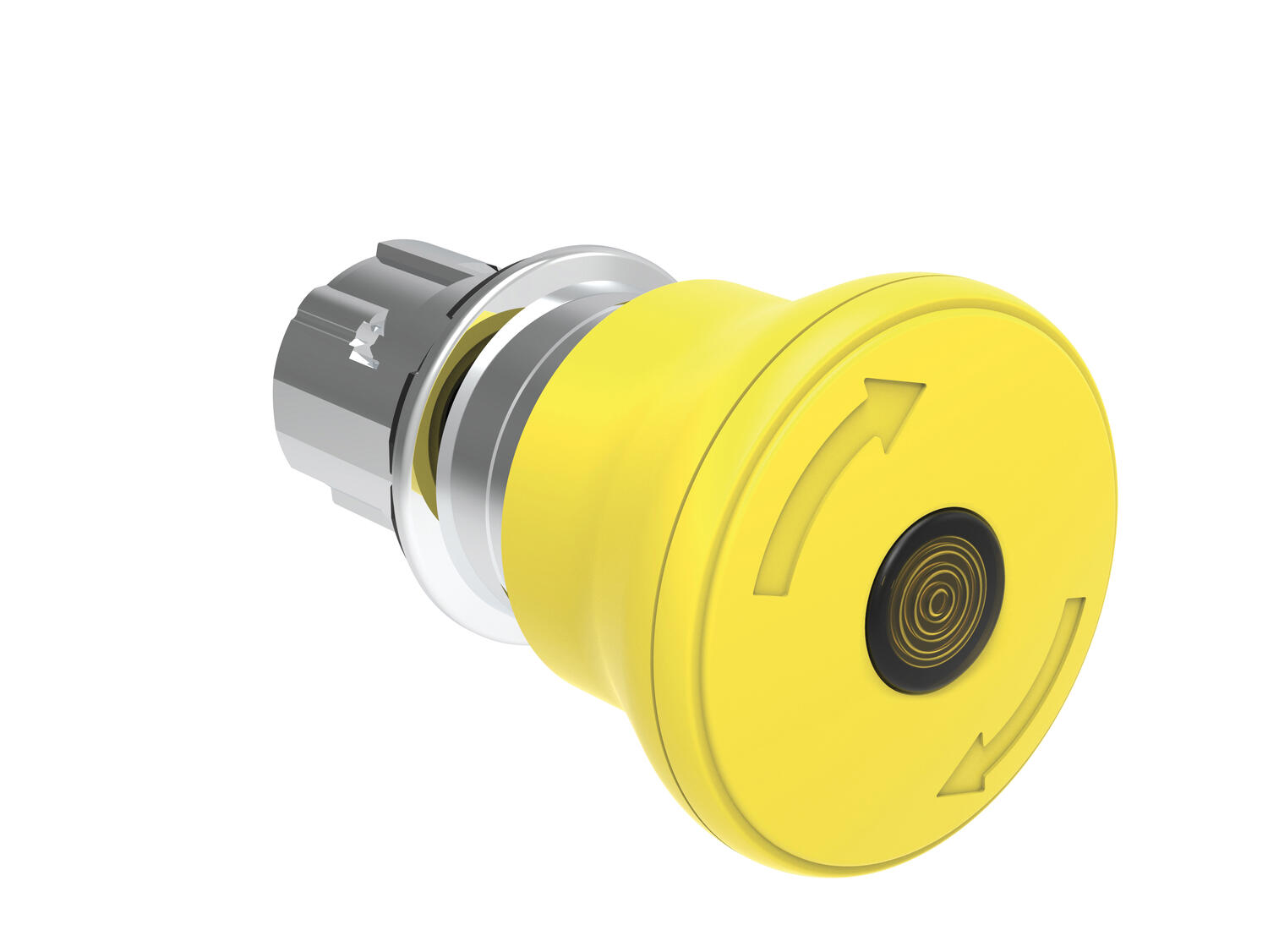 Metallinen sienipainike keltainen kiertopalautuksella