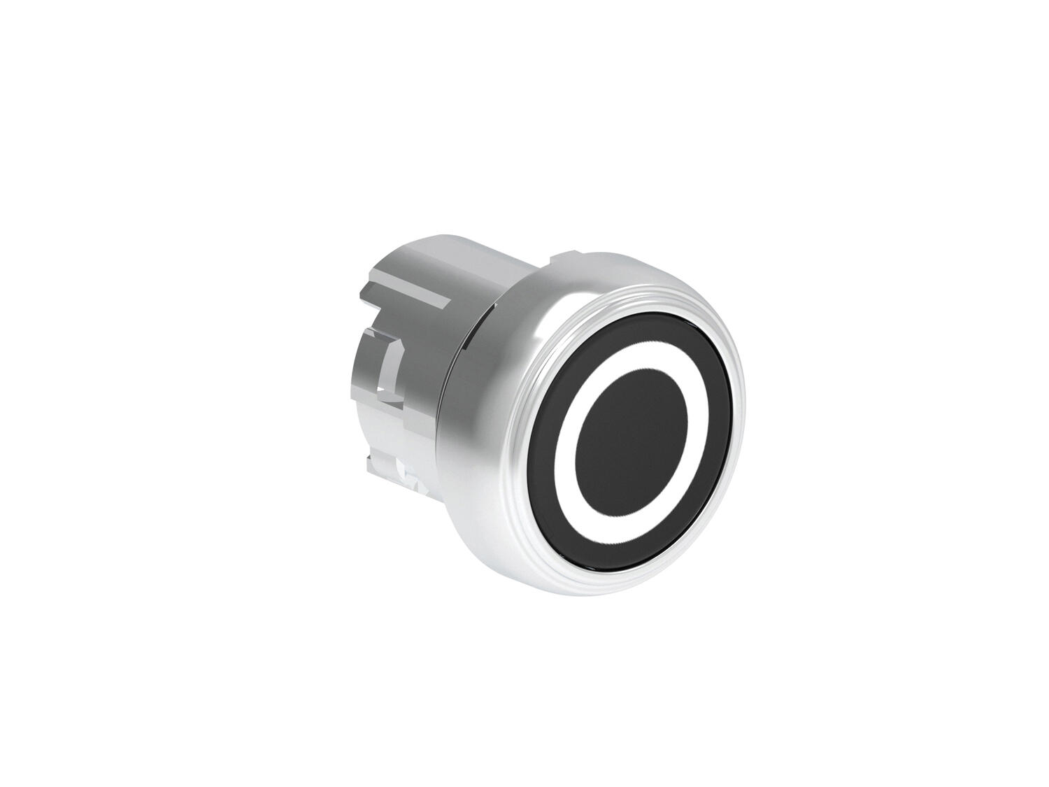 Metallinen tasopainike musta O