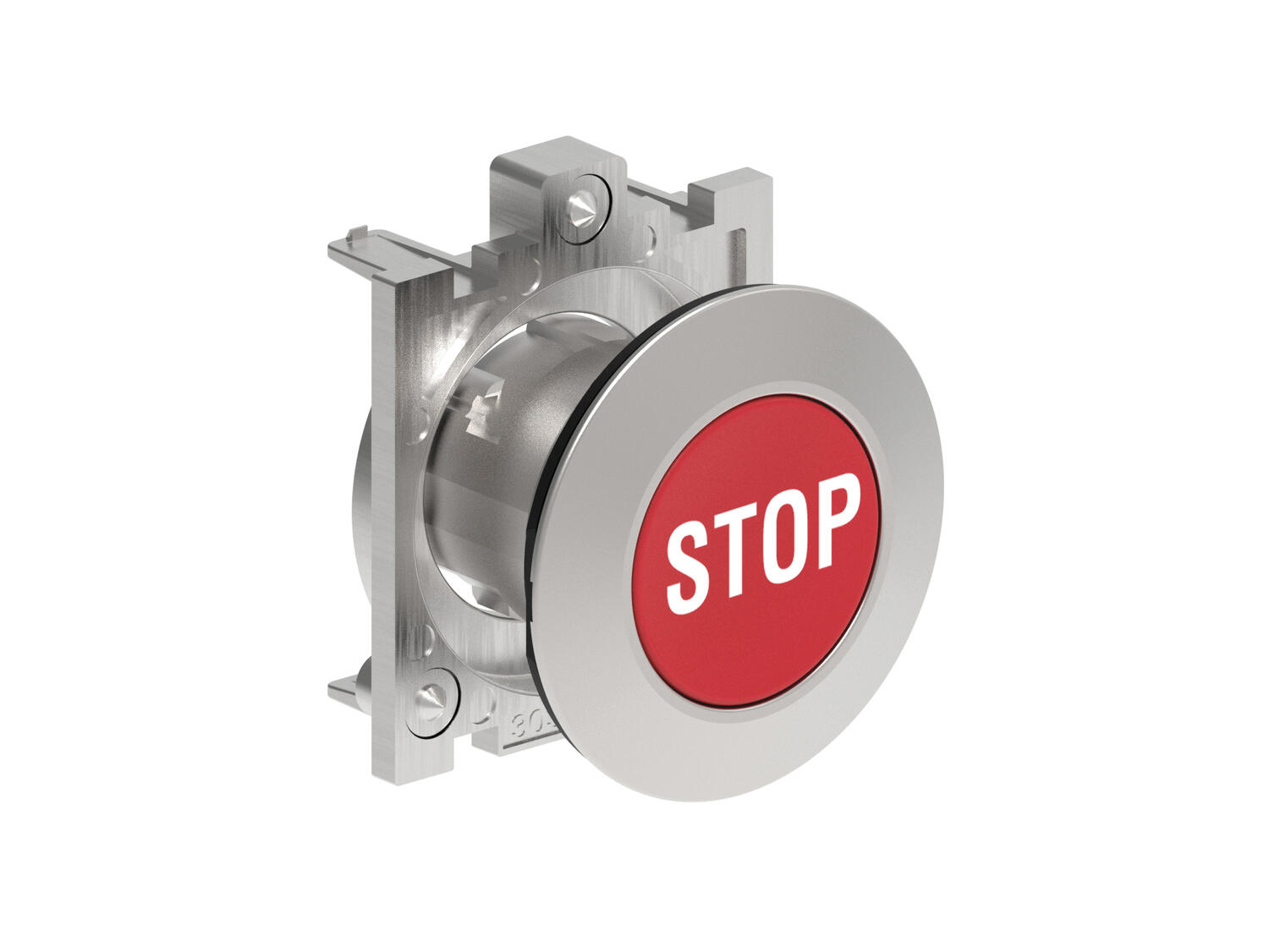 Metallinen tasopainike punainen STOP