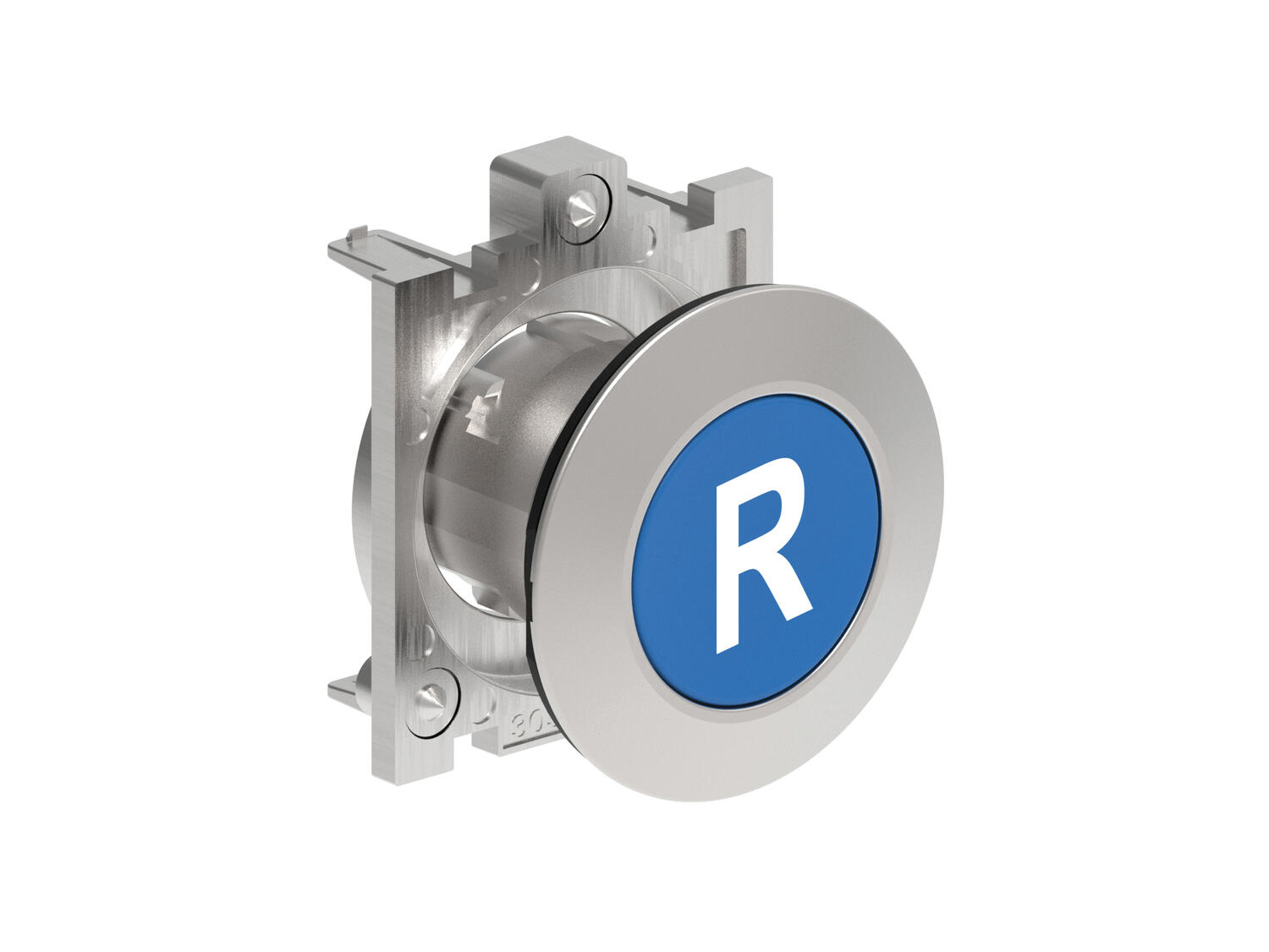 Metallinen tasopainike sininen R