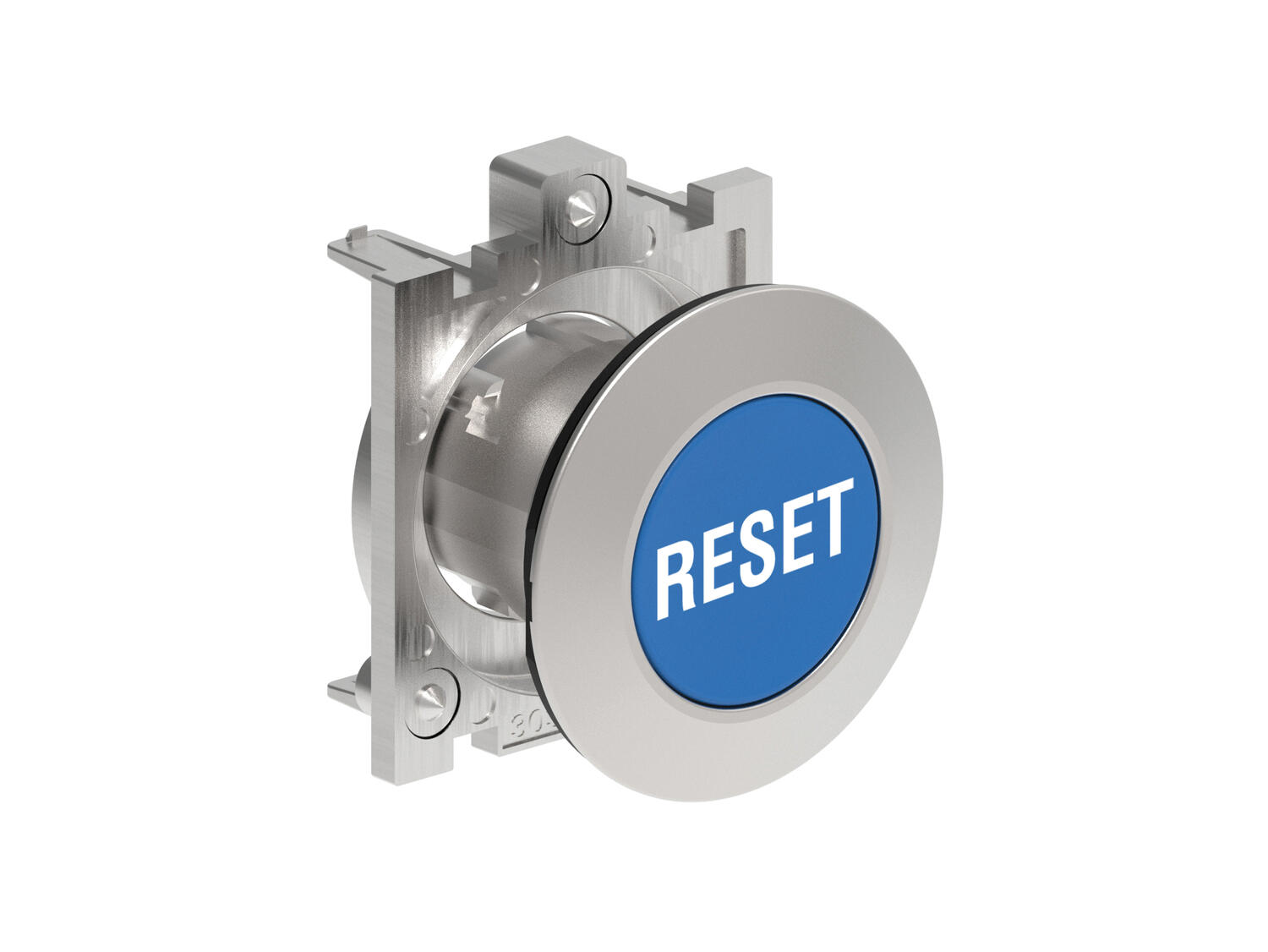 Metallinen tasopainike sininen RESET