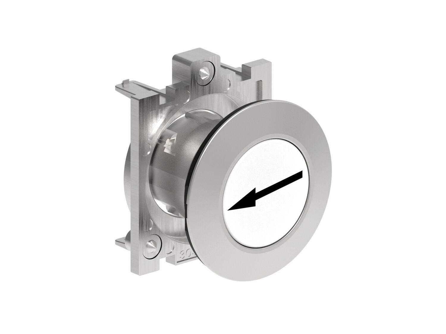 Metallinen tasopainike valkoinen <-