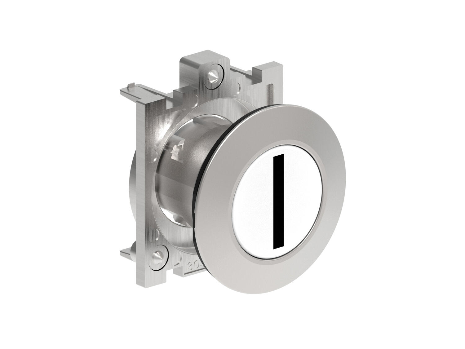 Metallinen tasopainike valkoinen