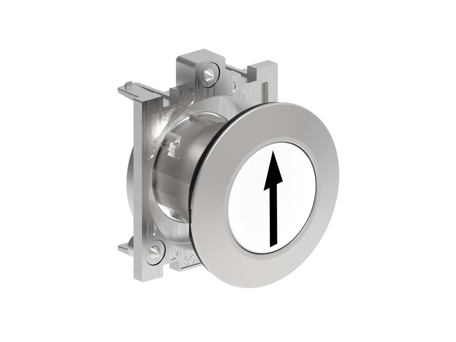 Metallinen tasopainike valkoinen