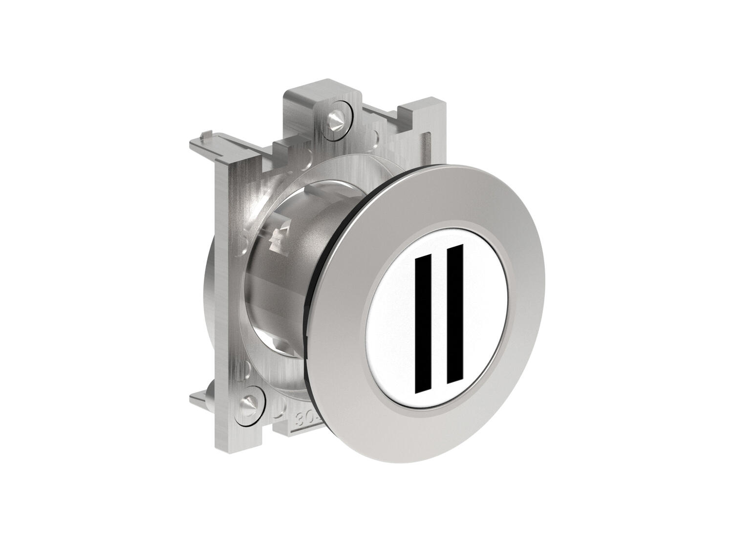 Metallinen tasopainike valkoinen ll