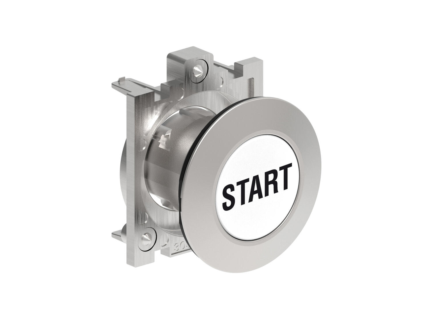 Metallinen tasopainike valkoinen START