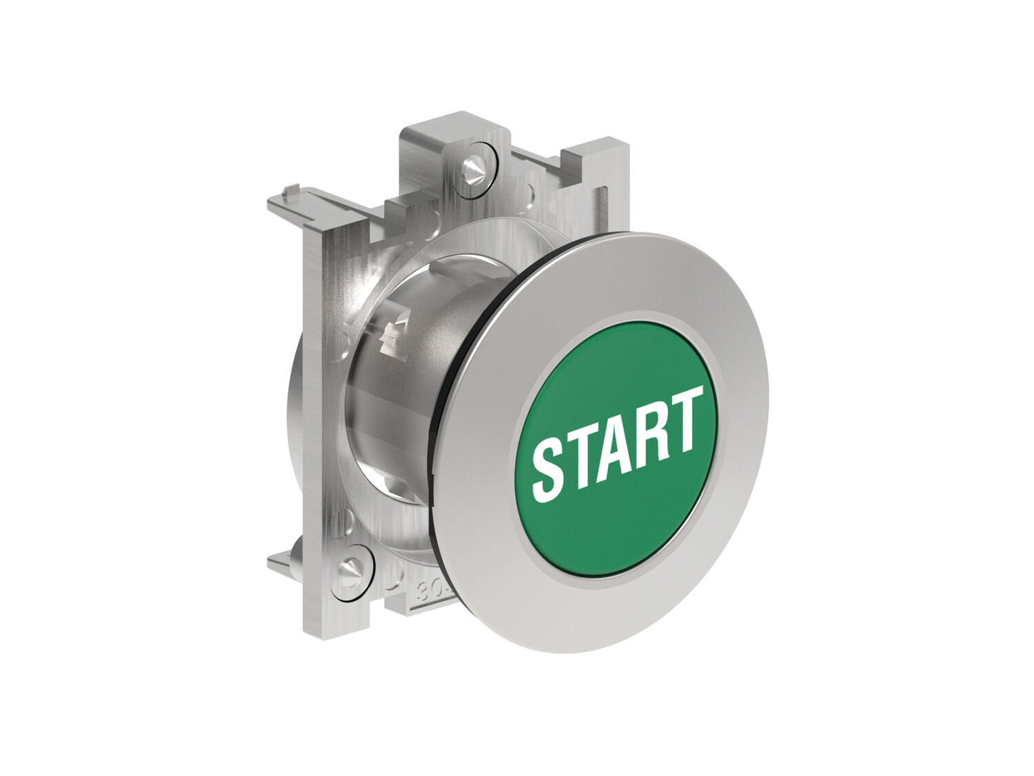 Metallinen tasopainike vihreä START