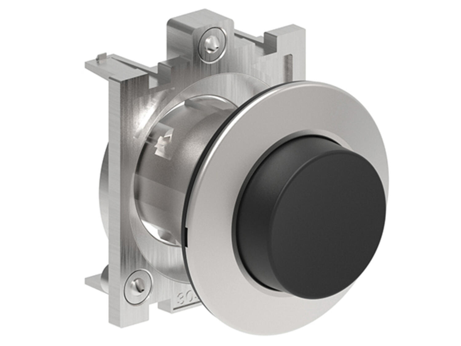 Metallinen ulkoneva painike musta