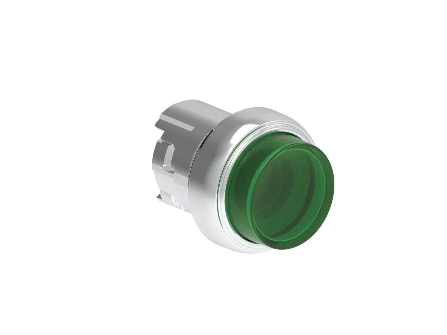 Metallinen ulkoneva valopainike vihreä