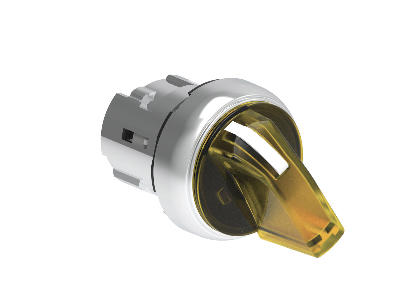 Metallinen valintakytkin keltainenvalo