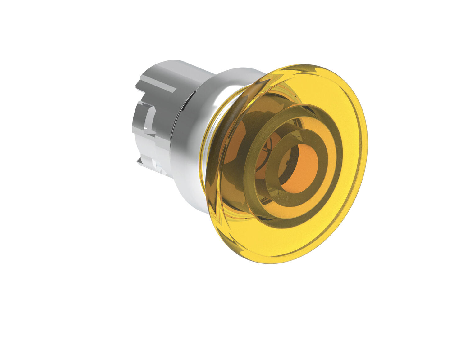 Metalliset sienipainikkeet merkkivalolla keltainen