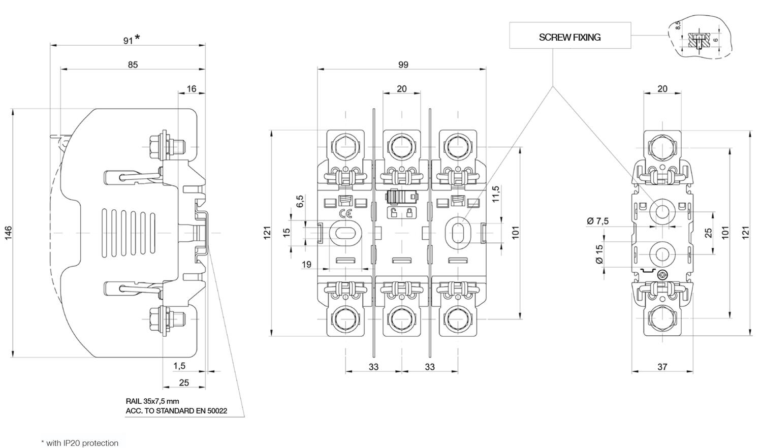 Mittakuva kahvasulakepohja NH00