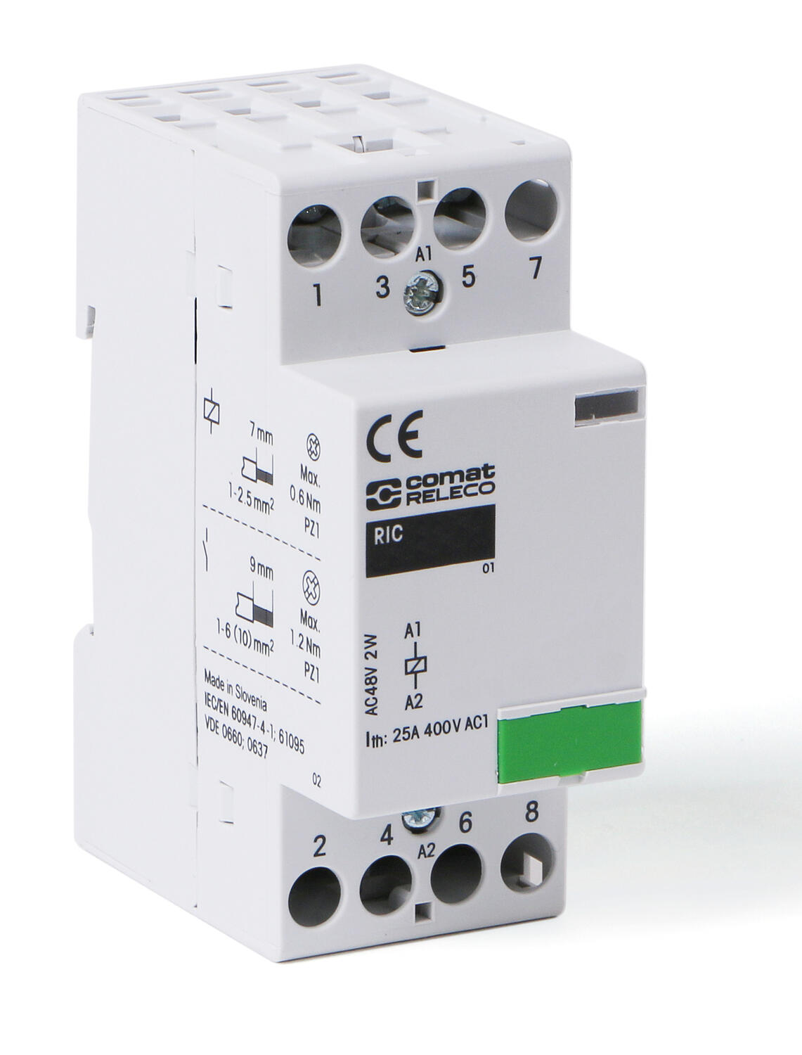 Moduulikontaktori, 25 A, 4 NO, 24 V AC/DC