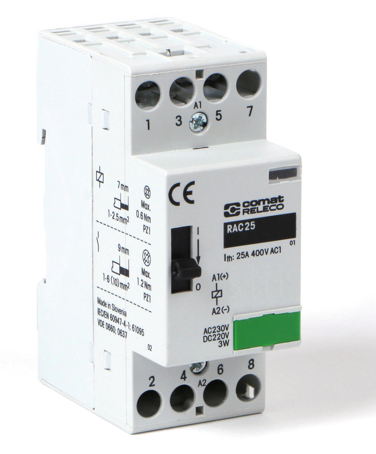 Moduulikontaktori RAC, 25A/4NO/H0A/230V