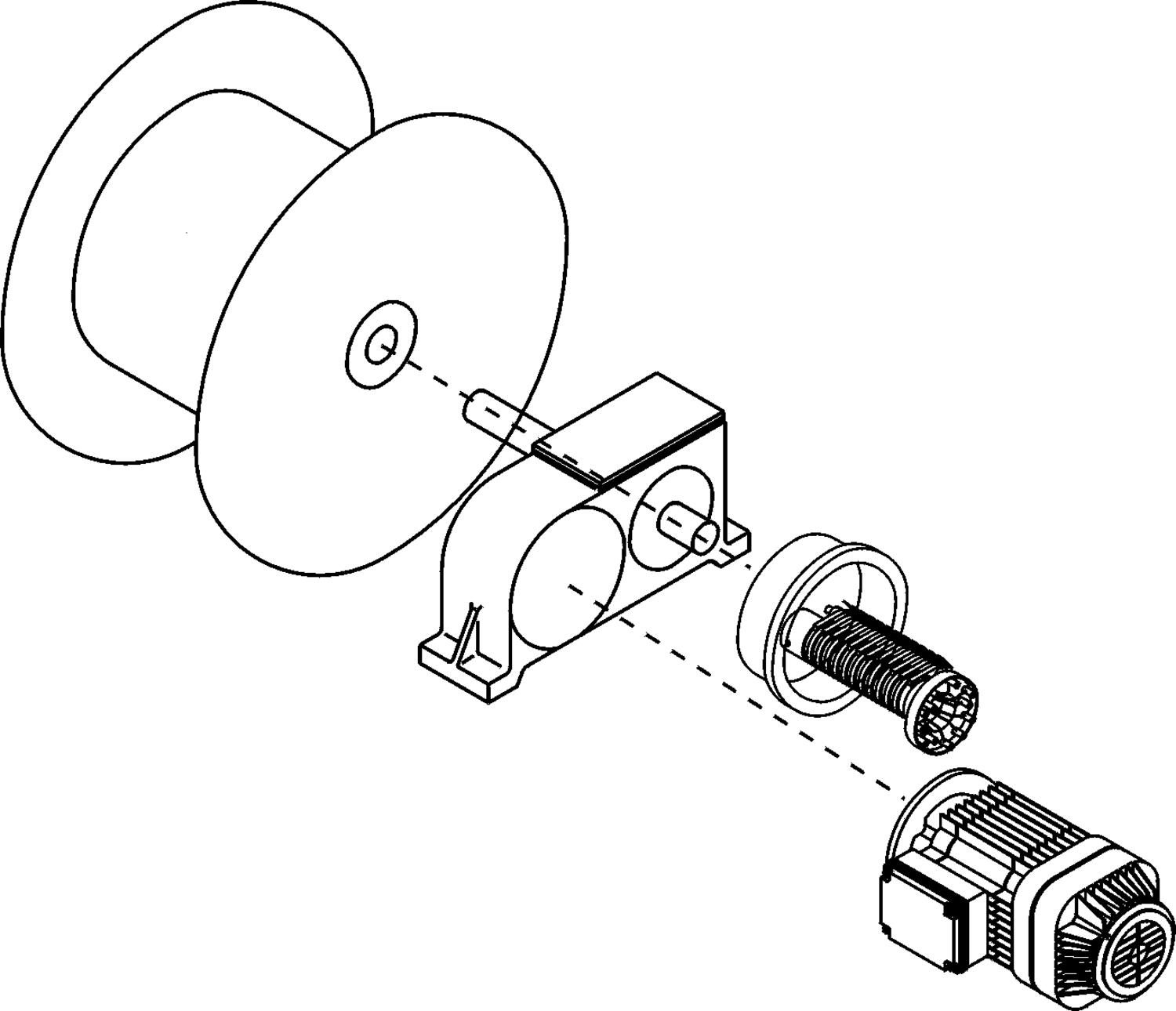 Moottorikaapelirumpu tekninen kuva