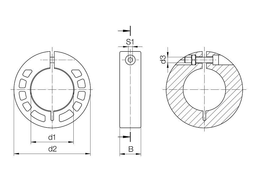 Muovinen kiinnitysosa tekninen kuva