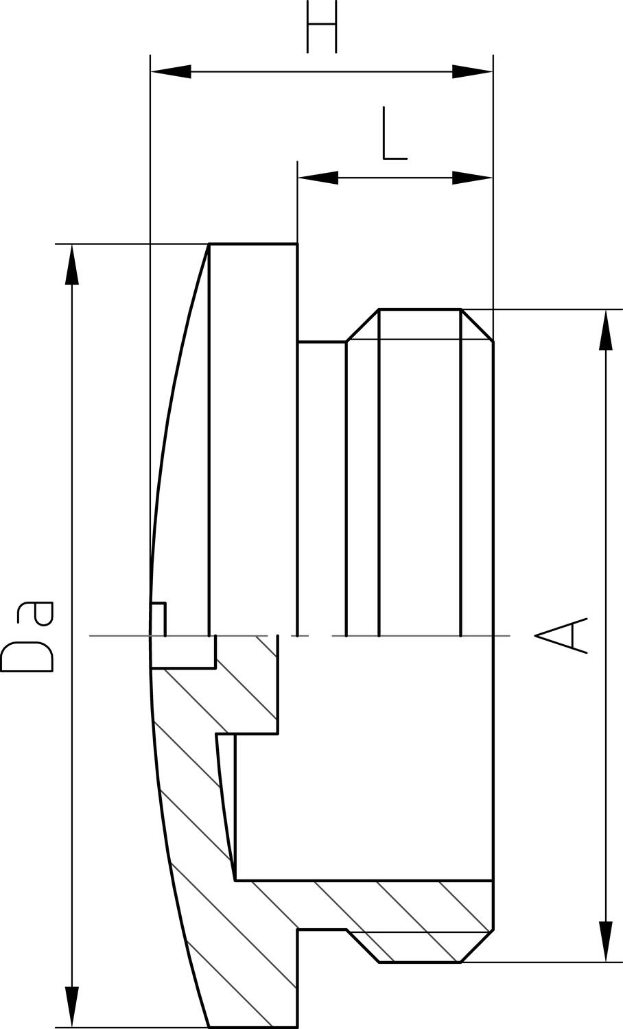 Muoviset sulkutulpat, metrinen kierre tekninen kuva