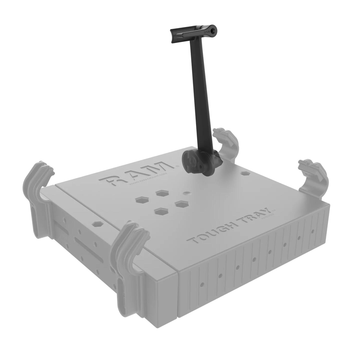 Näytön tukivarsi tietokonetelineeseen