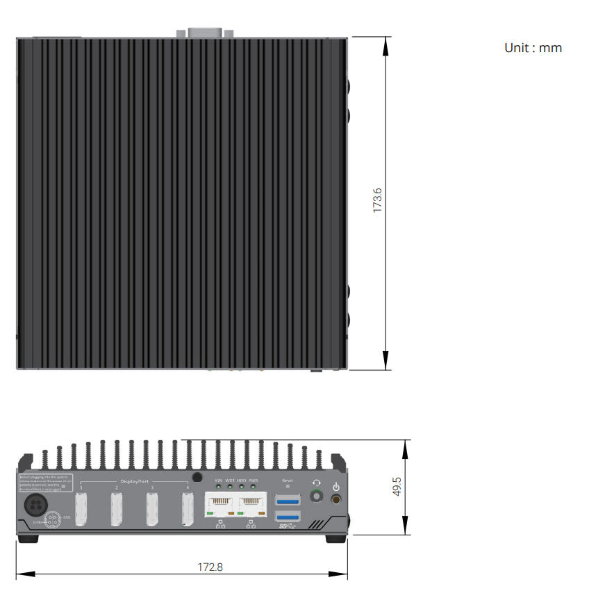 Nuvo-8108GC-XL Mitat