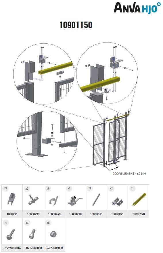 Ovipaketti, pariliukuovi max. 1500mm