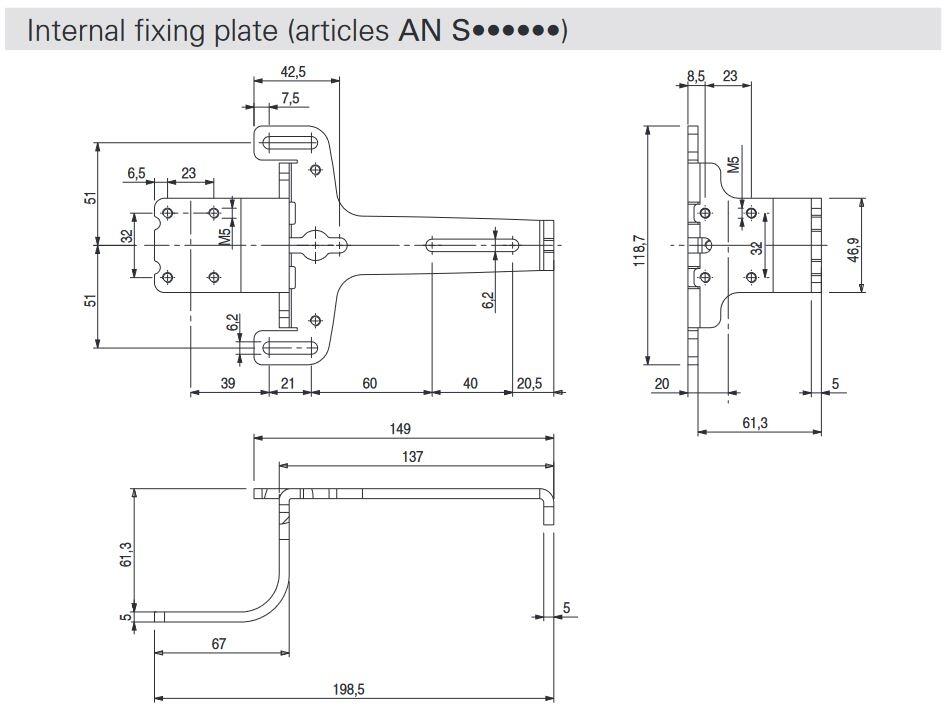 P-KUBE Krome kahva NG sähkölukolle, tekninen kuva