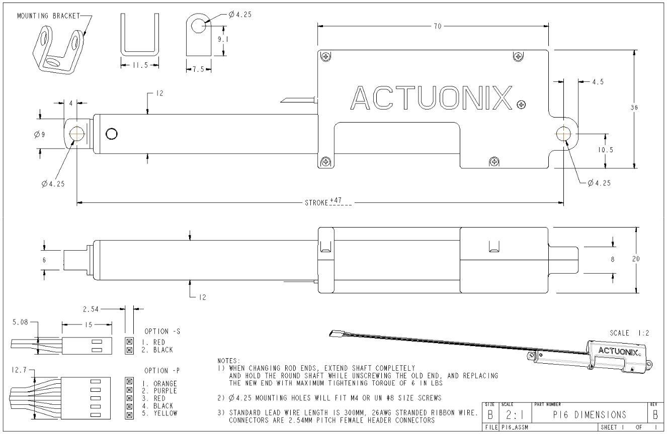 P16-karamoottori tekninen kuva