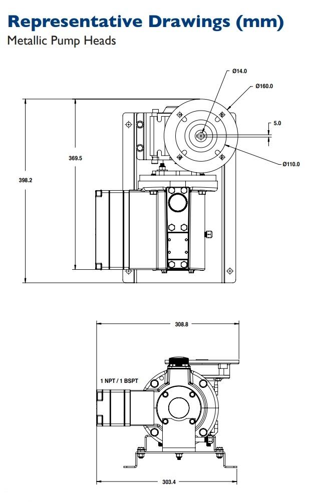 P300 kalvopumppu mittakuva