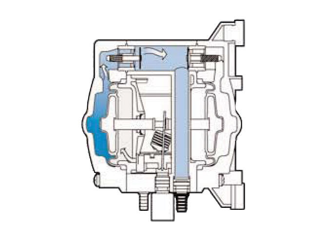 Paineilmakäyttöinen kalvopumppu piirros 2