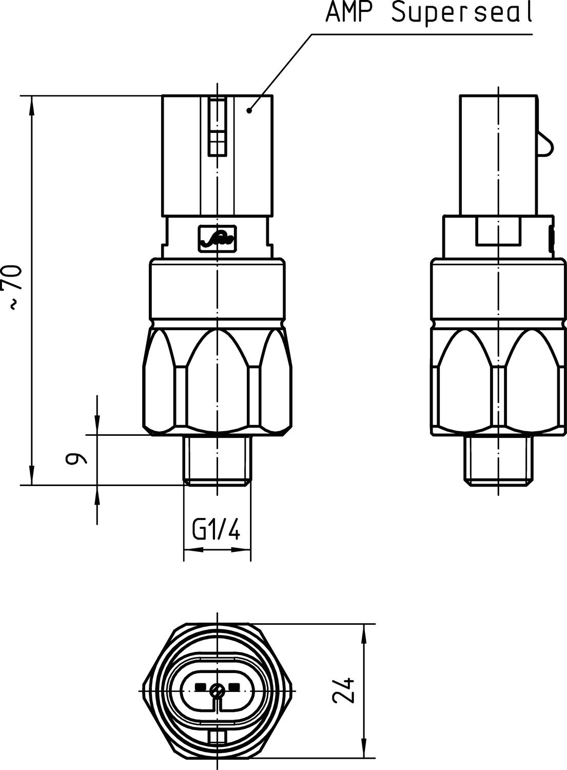 Painekytkin PLUS mitat