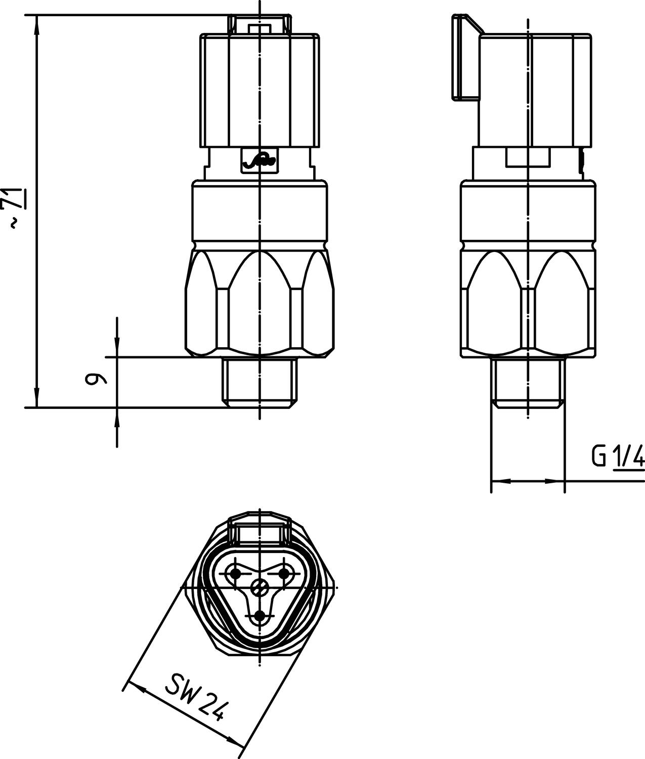 Painekytkin PLUS mitat