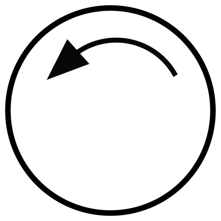 Painikelevy valkoinen "vastapäivään"