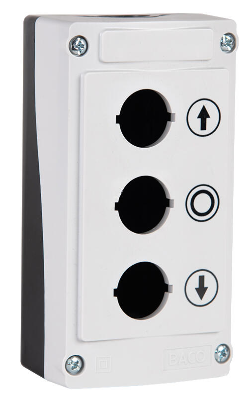 Painonappikotelo 3-reikää "YLÖS-STOP-ALAS"