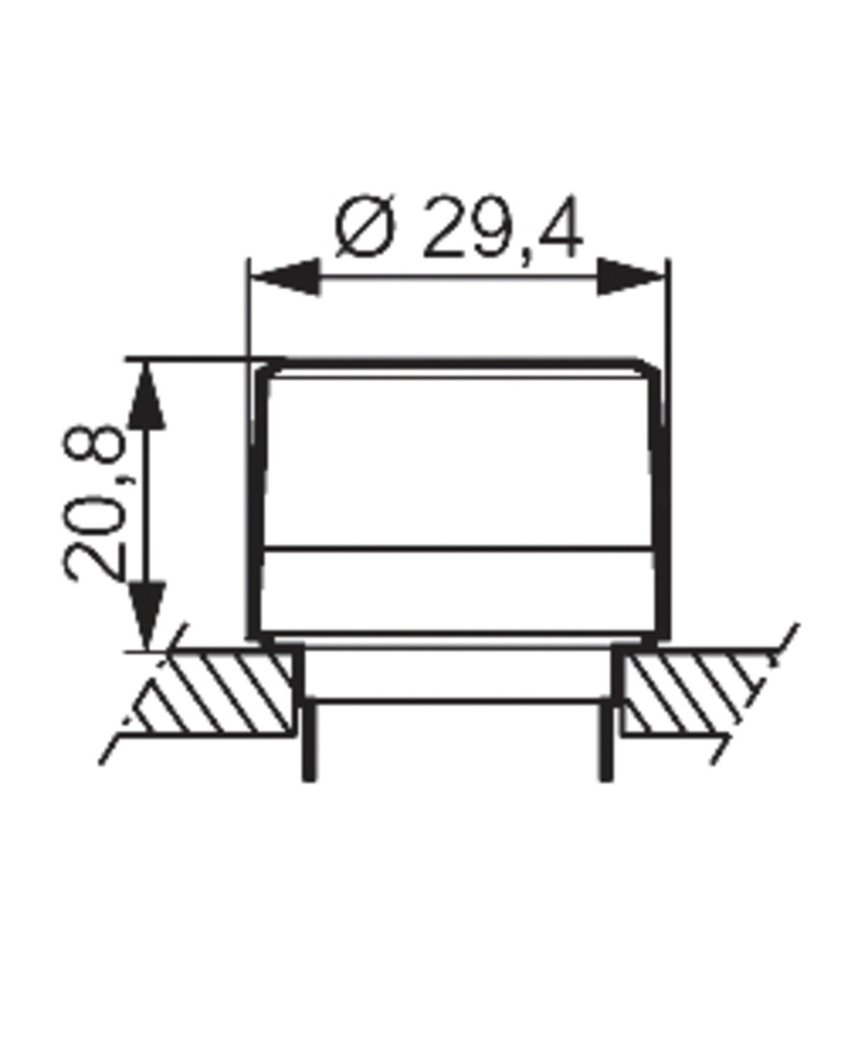 Palautuspainike mittakuva
