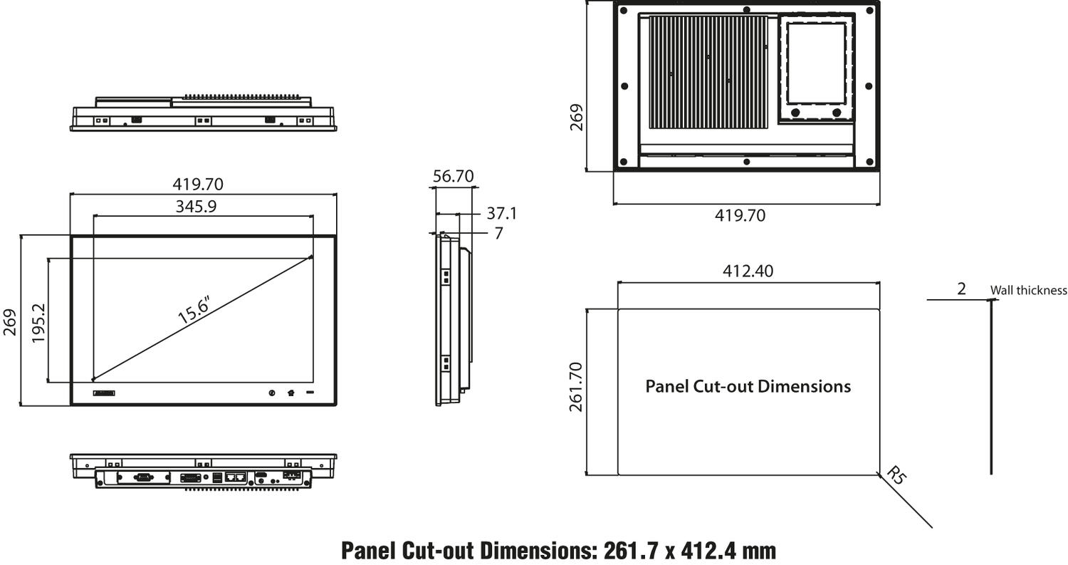 Paneeliasennettava teollisuustietokone