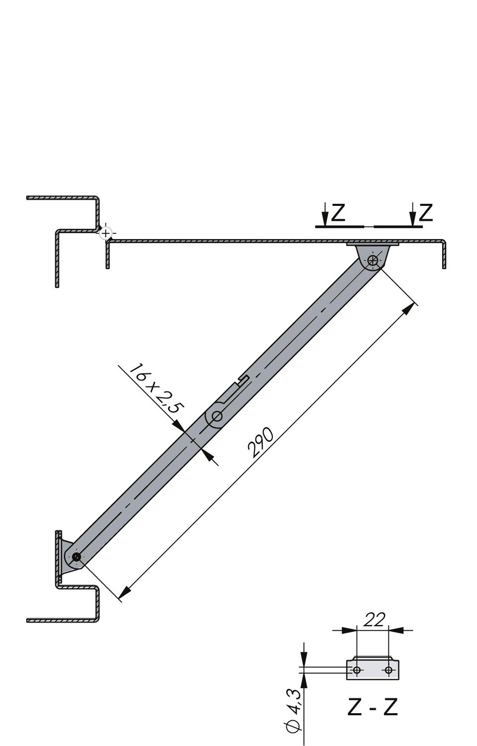 Paperitasku mittakuva
