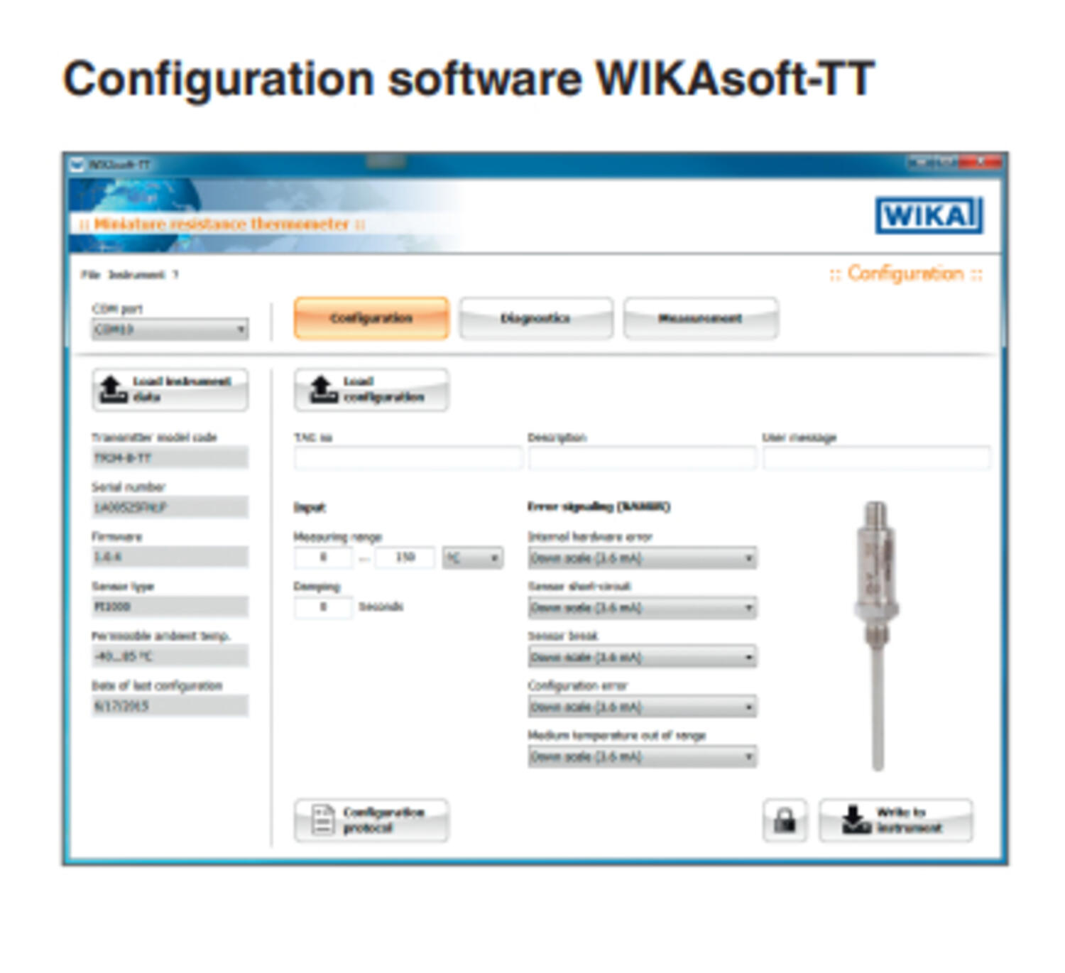 Pienikokoinen vastuslämpötila-anturi TR33 kuva 1.3