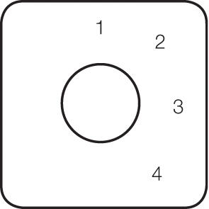 PR12 nokkakytkin 16 A "1-2-3-4" piirros