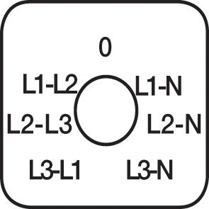 PR12 volttimittarikytkin 16 A tekninen piirros