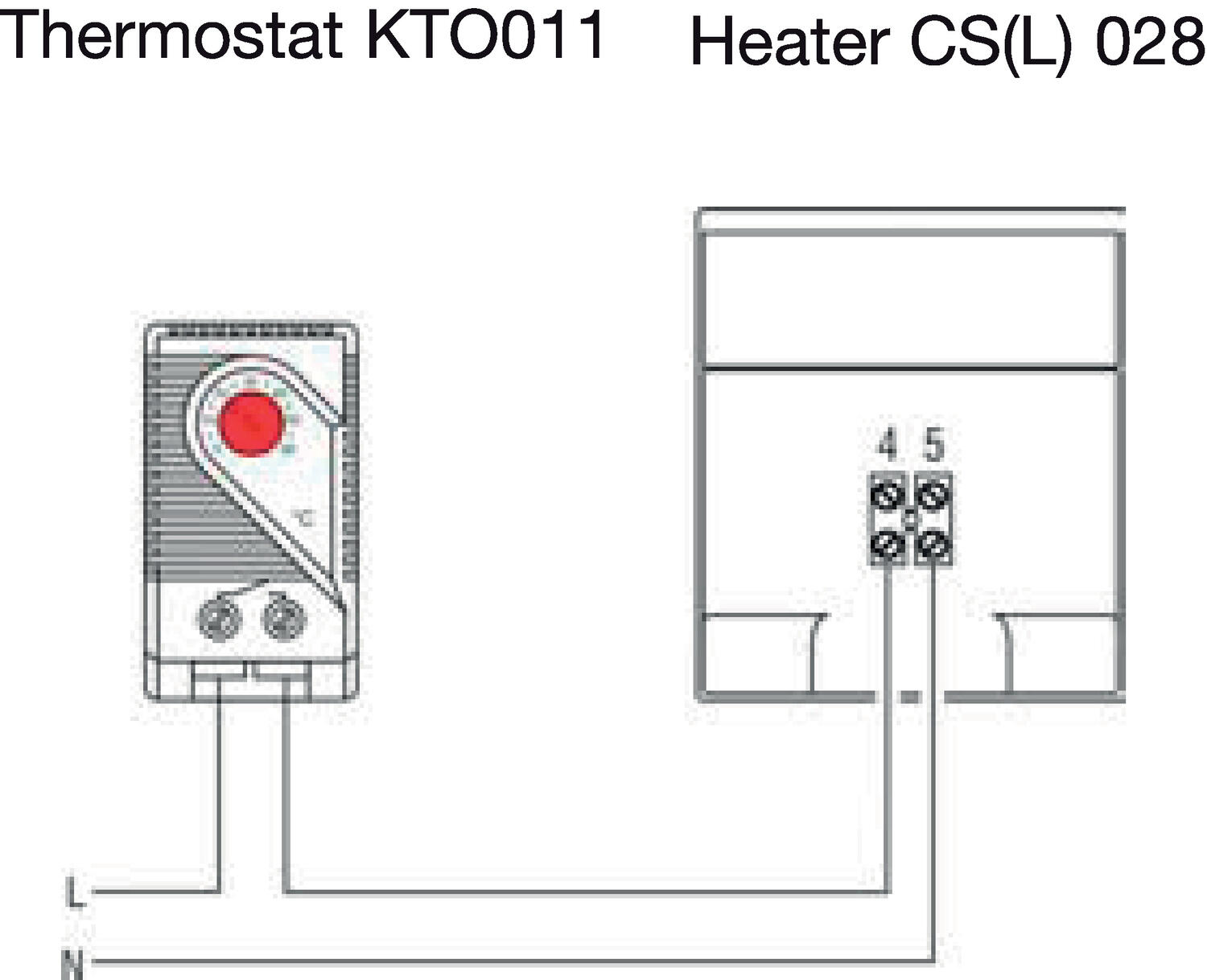 Puhallinlämmitin CS 028 tekninen piirros