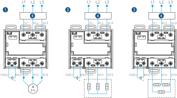 Puolijohderele 3x25 A AC tekninen kuva