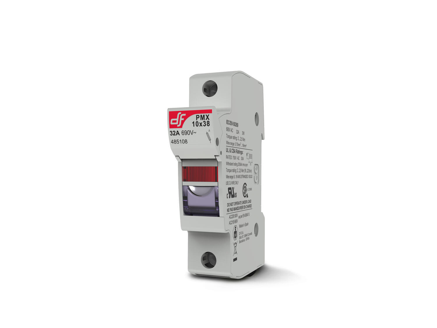 Putkisulakepesä PMX 10x38 1-nap. indikointi