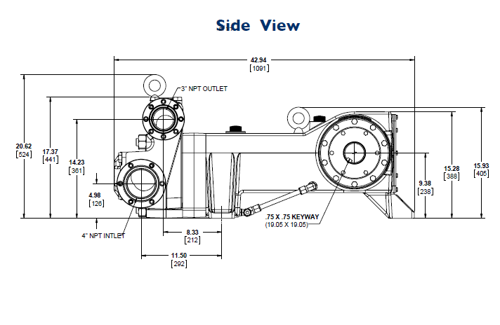 Q155-kalvopumppu Low Pressure mittakuva2