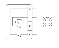 RAMO 22E hätäseispainike, tekninen kuva
