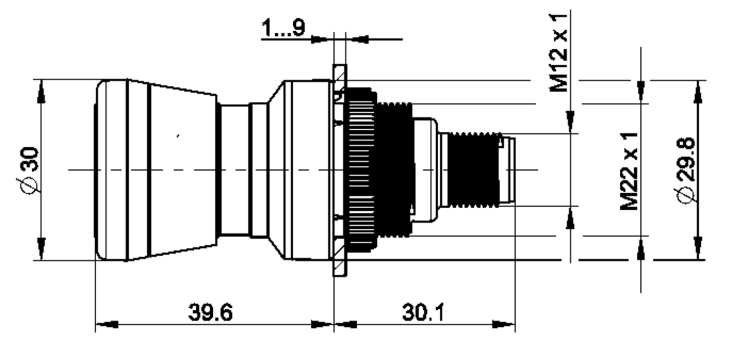 RAMO 22T sienipainike, tekninen kuva