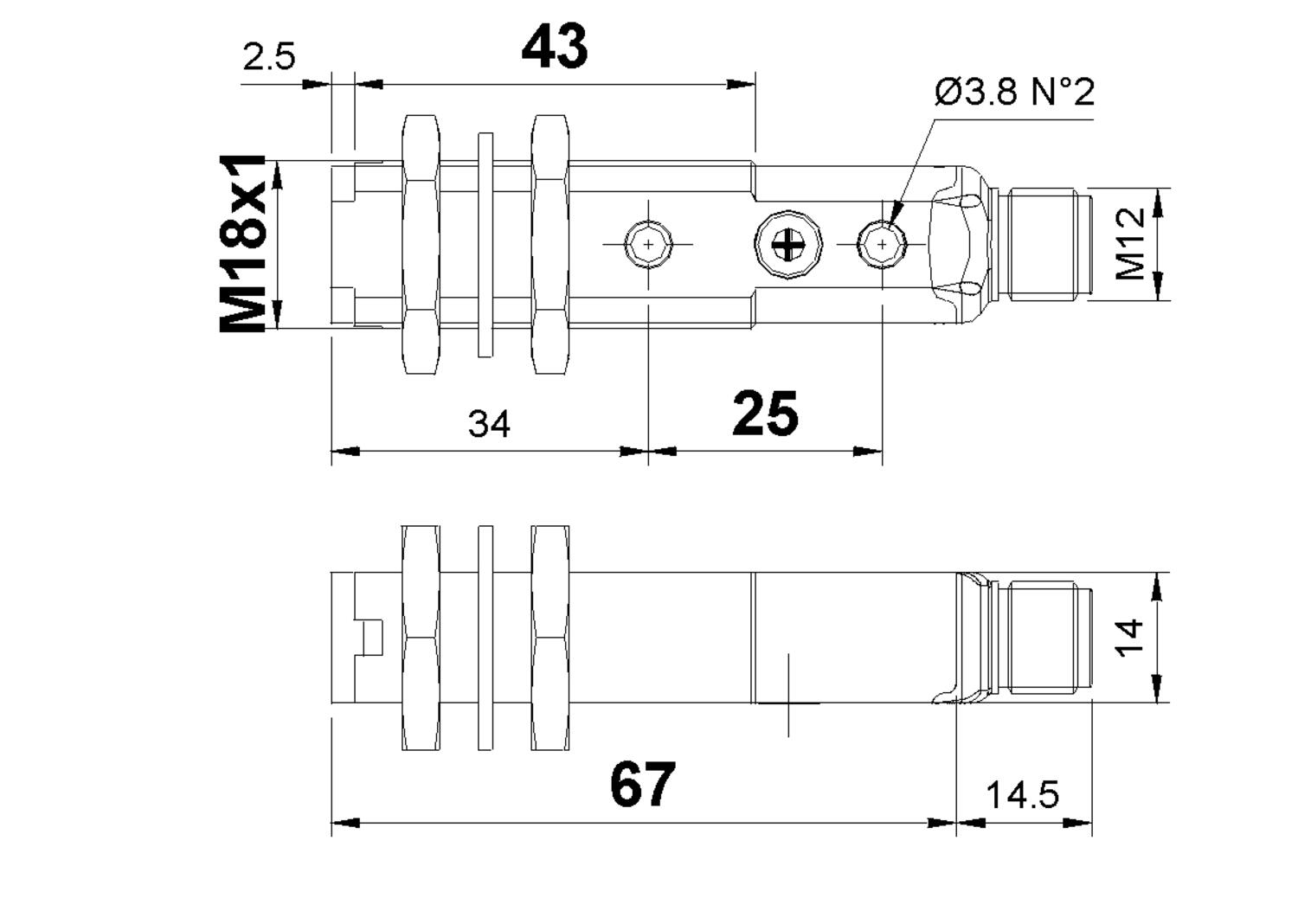 Receiver, dimension, plastic, direct