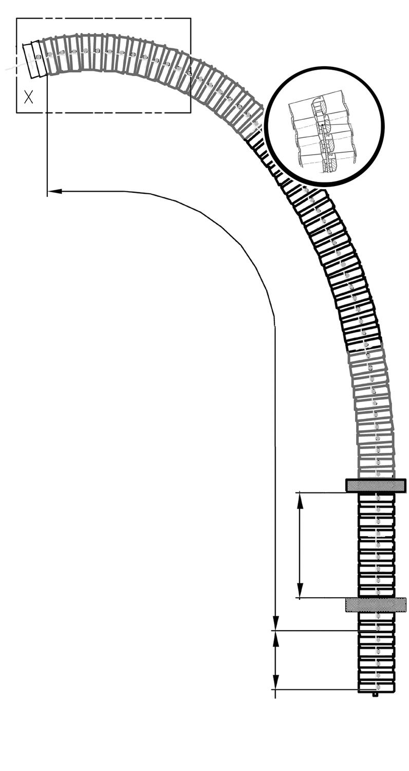 Robottiketju triflex® R, mittapiirros, taivutus