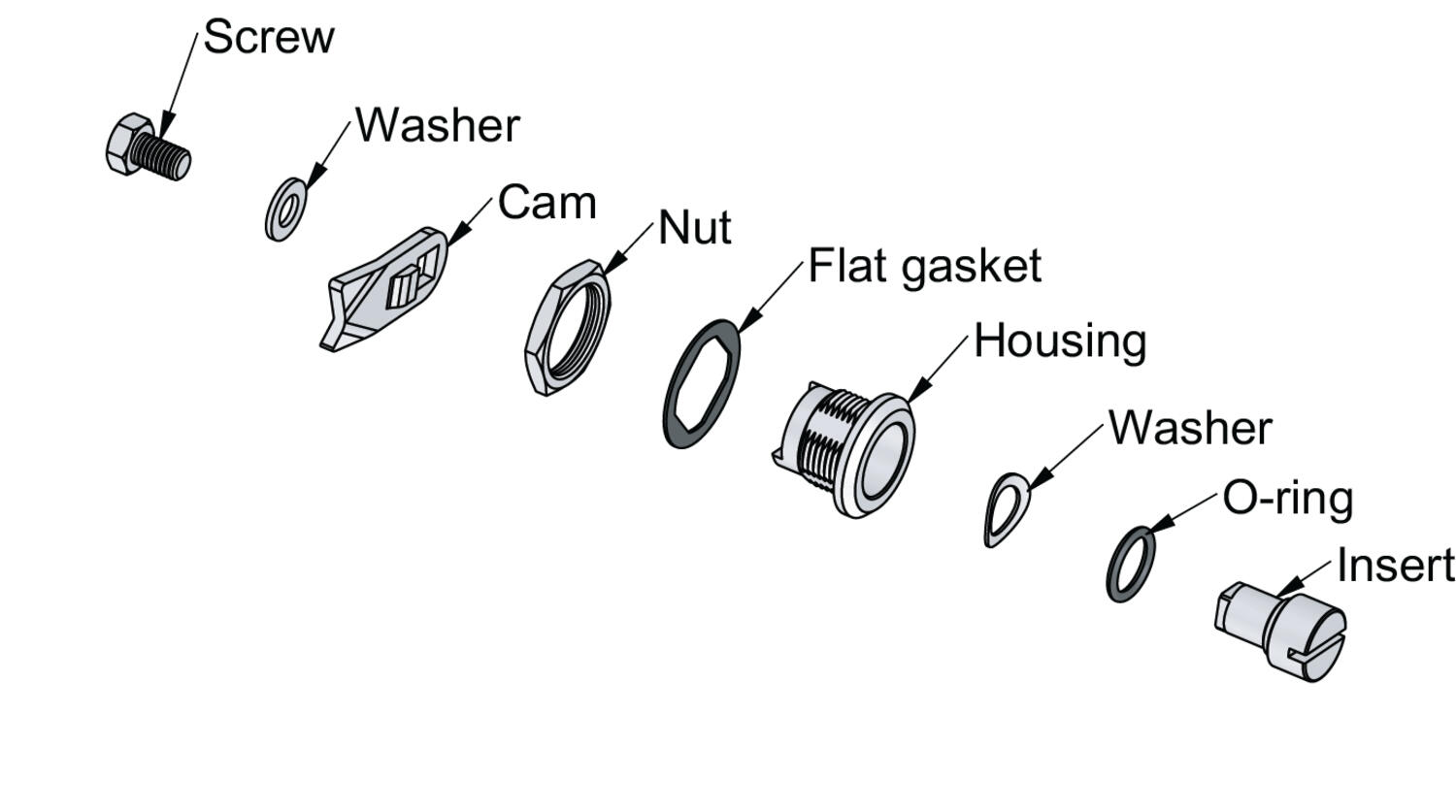 Ruostumaton lukko 13,5 mm lukkopesällä