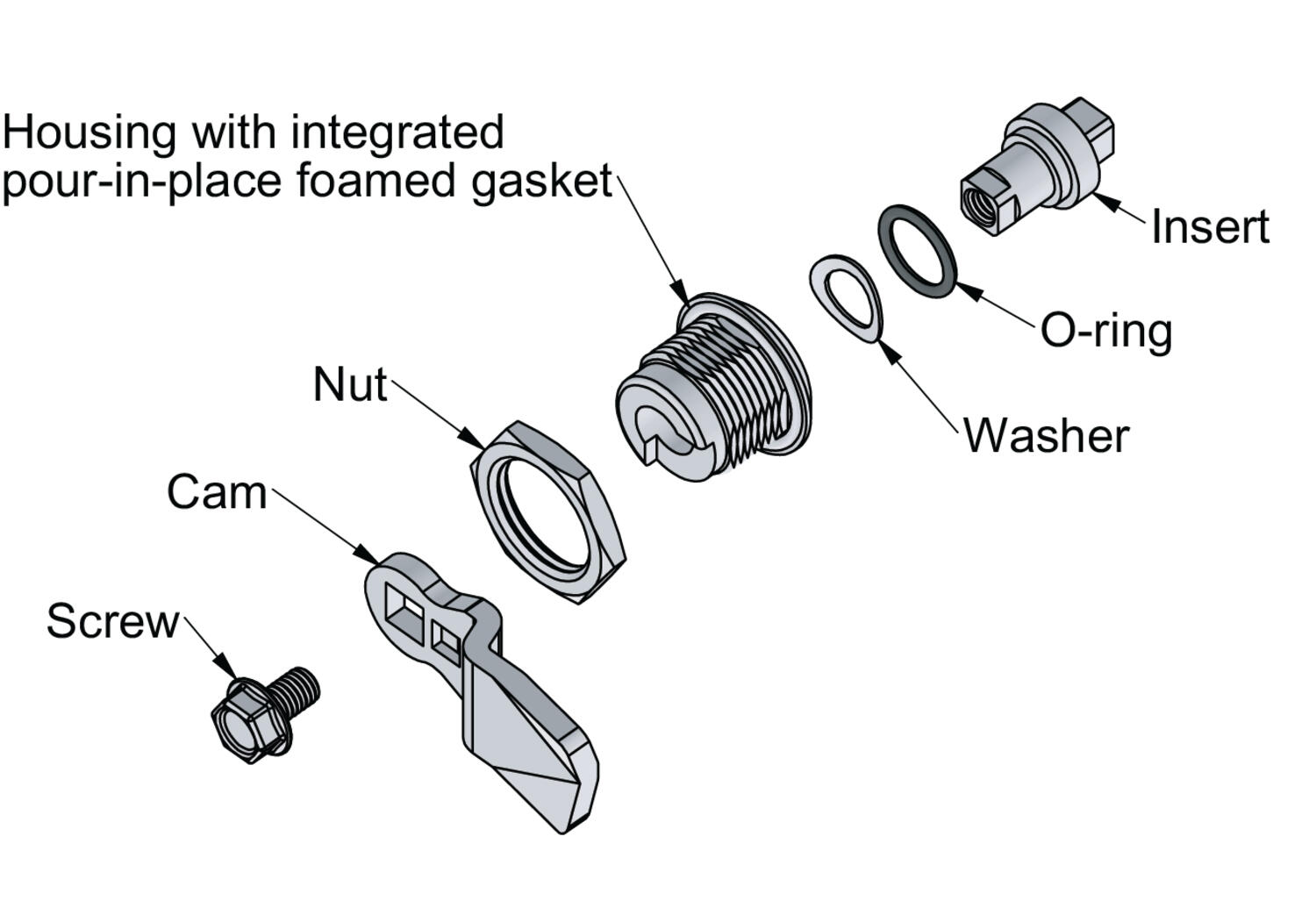 Ruostumaton lukko 18 mm lukkopesällä tekninen kuva